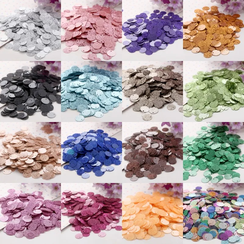 iSequins 200Pcs 10mm Glitter Sequins Flat Round PVC Sequins with Flash Powder paillettes For Craft para manualidades