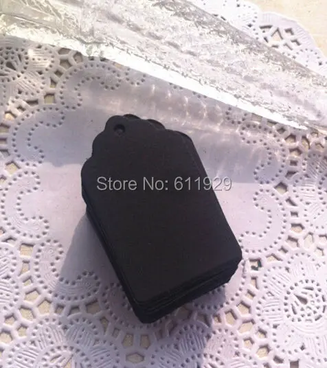 Free shipping 500 pcs a lot blank 350 gsm black paper tag 3x5cm/baking price tag/jewelry price tag/gift packing tag/labels