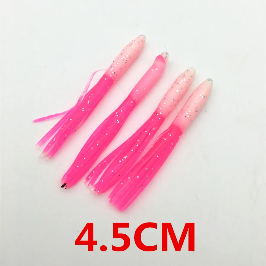 100Pcs*4.5cm /5cm/7cm Fishing Needle Octopus Rig  Artifical Lures Luminous octopus skirt squid lure soft bait squid lures