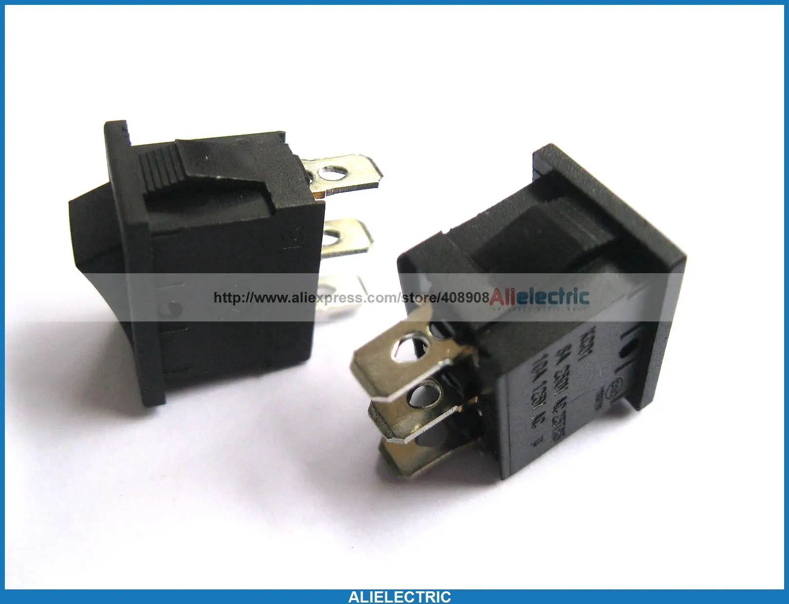 80 Pcs Rocker Switch KCD1 on Off on Black 3pin 6A 10A