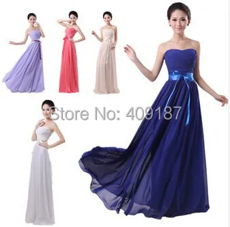 Champagne Blue White Red Pink Chiffon Long Evening Dresses Robe De Soiree Women Formal Gown Girl Wedding Party Dress