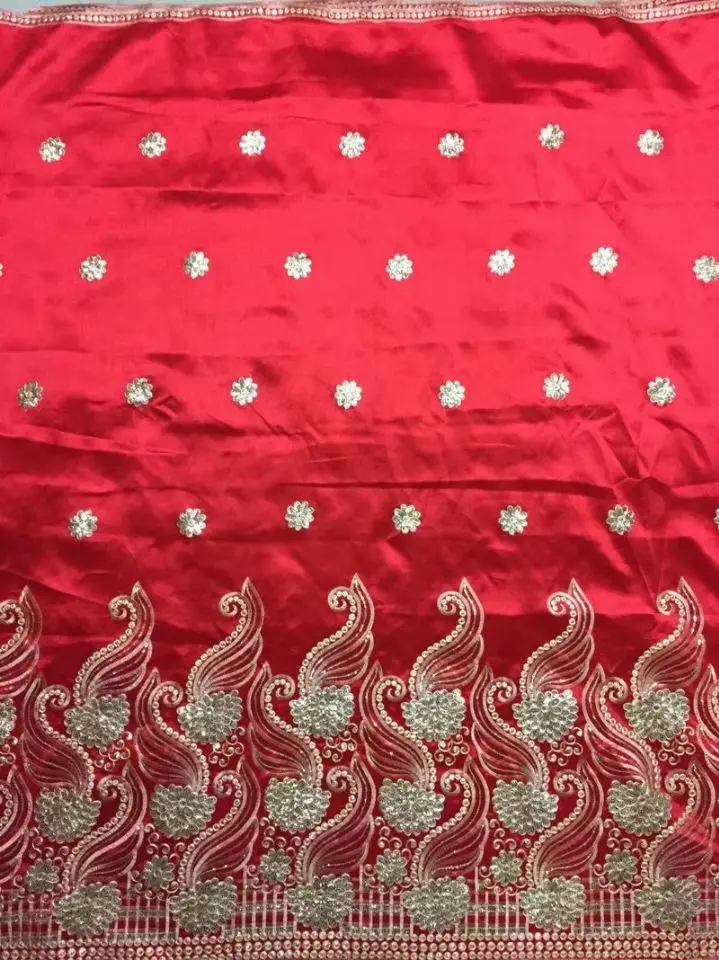 5 Yards/pc Beuatiful red George lace fabric with gold sequins african cotton fabric for clothes JG21-1