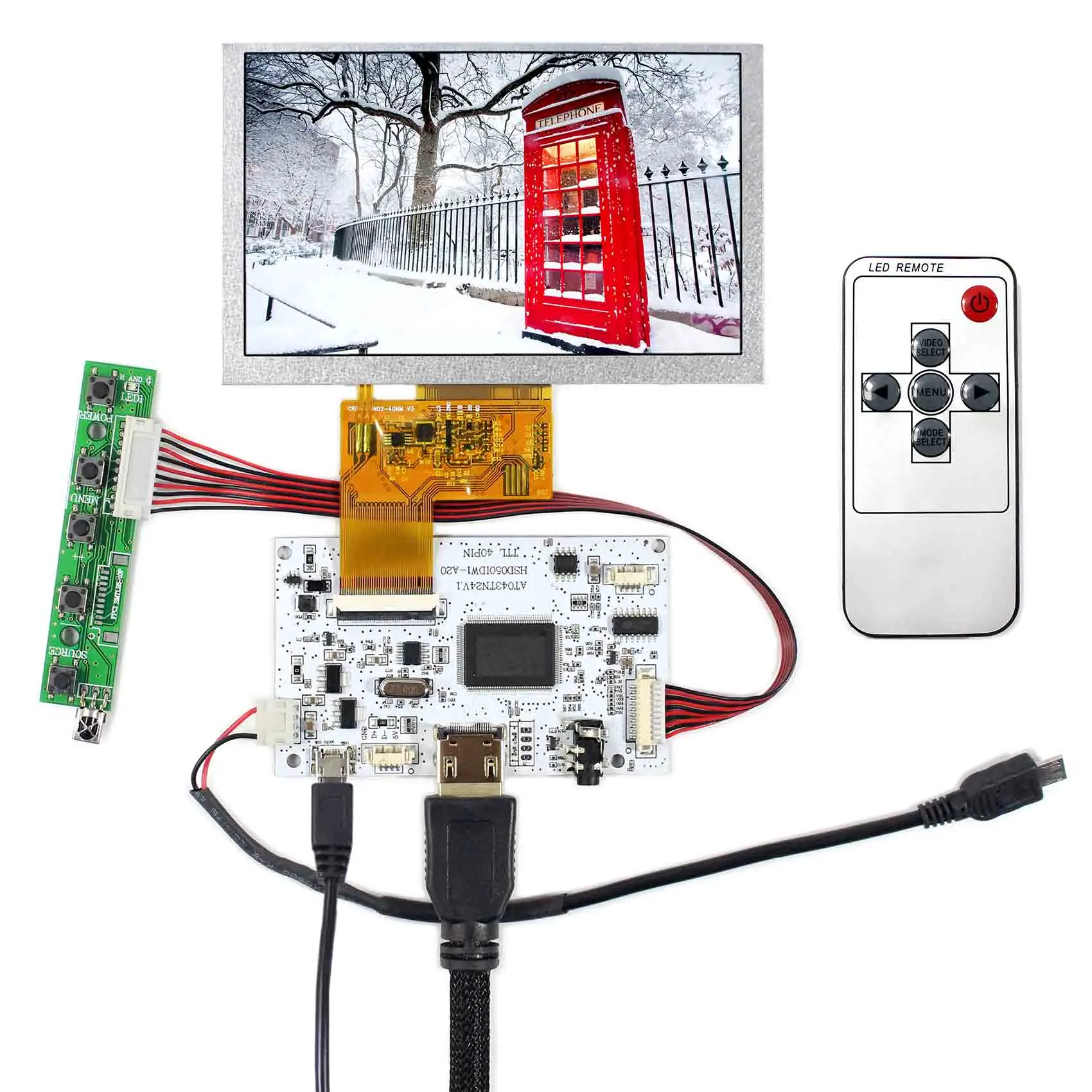 

HD MI LCD Controller Board With 4.3" 480x272 LCD Screen For Raspberry Pi