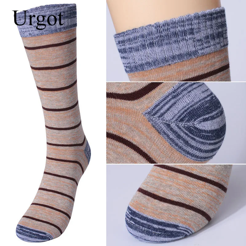 Urgot 5 Pairs Mens Sokken Grote Grote Plus Size 45,46,47,48 Crew Lange Buis Sokken Lente Herfst Katoen Verdikking Mannelijke Gelukkig Sokken