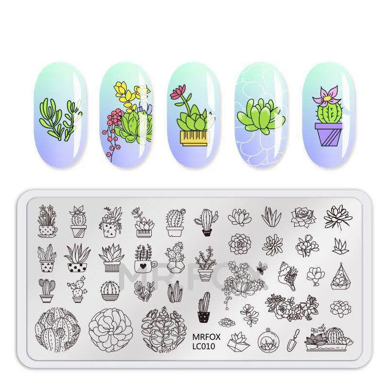 Plantillas de estampado de uñas para manicura, plantillas de estampado de imágenes de primavera, herramientas de sello, 1 unidad