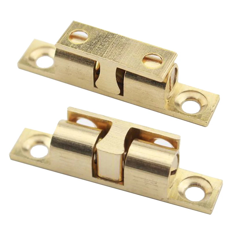 4pcs 42mm All Copper Touch Beads Lock Door Spring Clip Cabinet Door Catches Brass Double Ball Catch Cabinet Door Latch