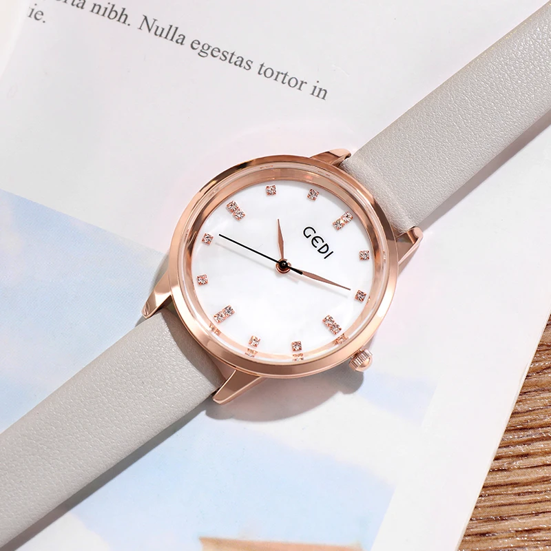 GEDI Orologi di Modo Delle Donne Della Vigilanza 2019 Nuovo Vestito Elegante Della Cinghia di Cuoio Sottile Orologio Da Polso Montre Femme Reloj Mujer Top Delle Signore orologio