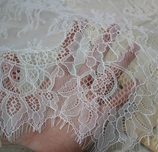 Wide 37cm Export France High Quality Cut line Eyelash Lace Accessories Handmade DIY Clothing Decorative Fabric