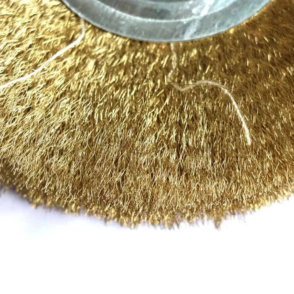 Imagem -04 - Wire Wheel Brush For Metal Derust Wood Deburring Flat tipo Polishing Tool Bench Grinder Polishing in in 10 mm 16 mm 1pc