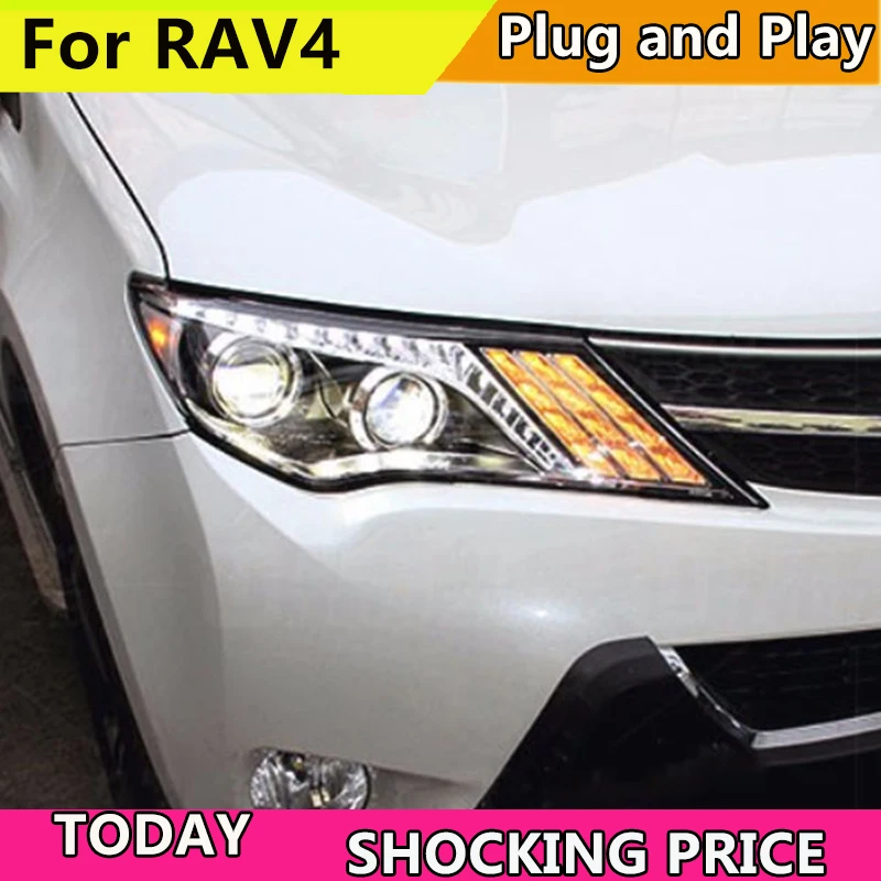 doxa Car Styling LED Head Lamp for Toyota rav4 headlights 2013-2015 RAV4 led headlight led drl H7 hid Q5 Bi-Xenon Lens low beam