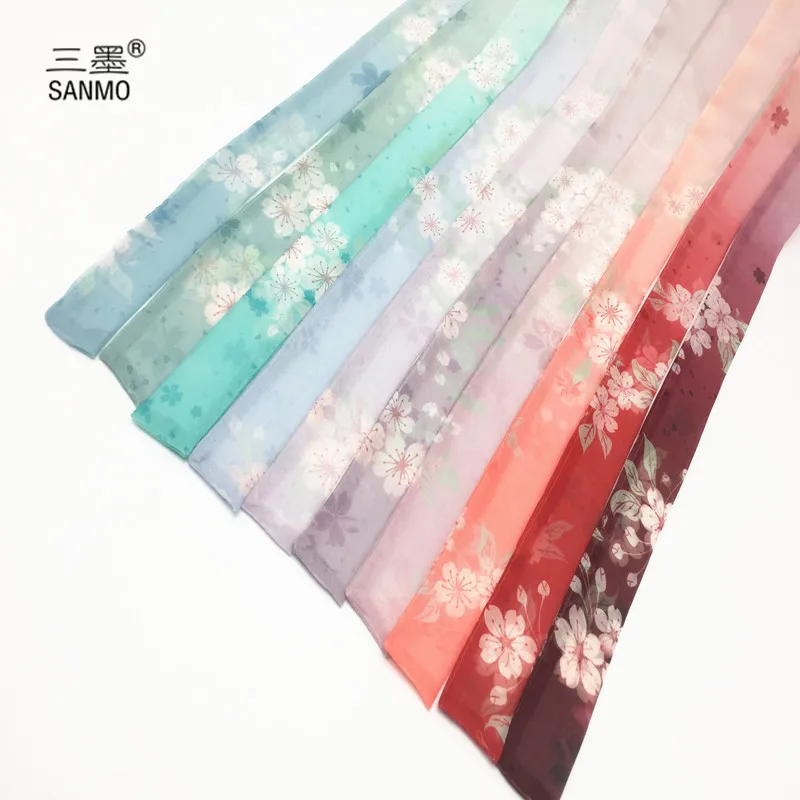 Gradient chiffon costume ribbon ancientry tire Chinese wind COS rope female hanfu hair with hair rope