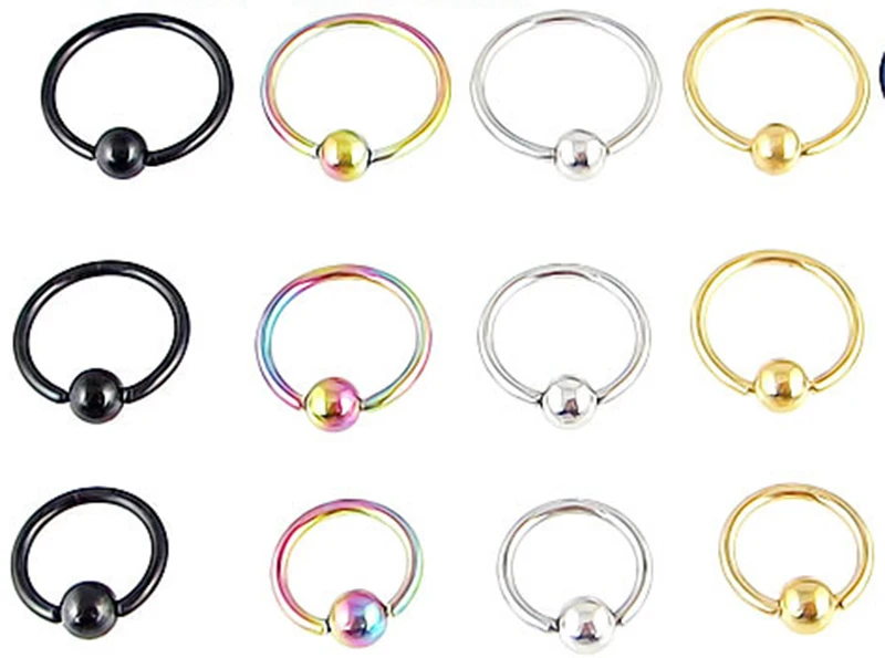 

2pcs Surgical Stainless Steel Body Piercing Jewelry Ear Circulars Horseshoes Captive Nose Ring Earring Tongue Ring