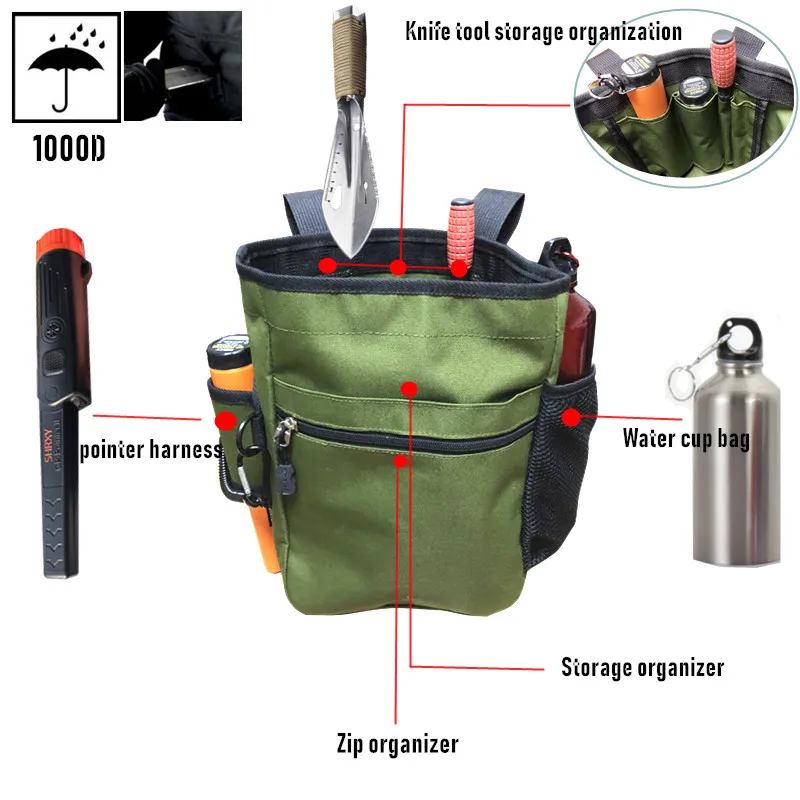 Metal Detector Finds Bag Multi-purpose Digger Tools Bag for PinPointer Detector Xp ProPointer Waist Pack Mule Pouch