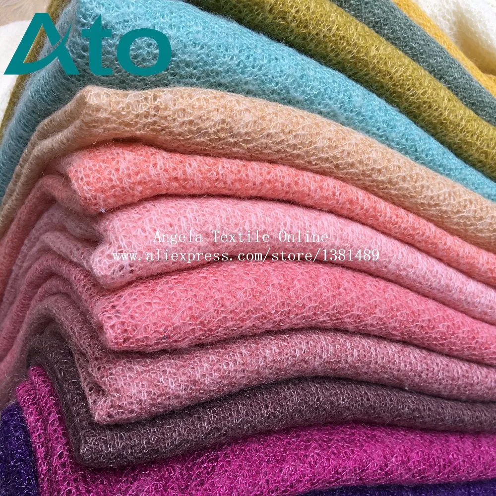 Knit Fabrics,Steretch Jacquard soft angora Fuzzy Fabrics, width 160 cm