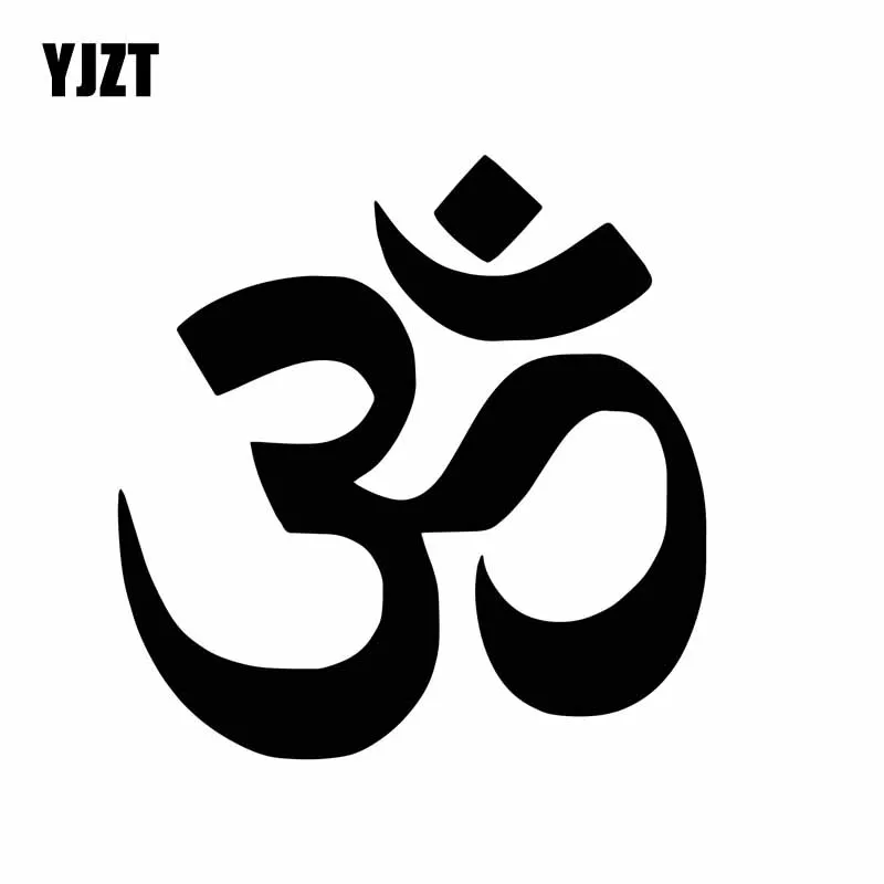 YJZT 14.8CM*15.1CM Namaste OM Buddha Hindu Yoga Symbol Car Sticker Simple Delicate Vinyl Decal Black/Silver C27-0147