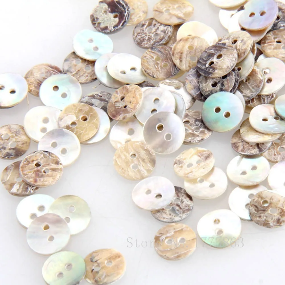 100/200Pcs 8mm Mother of Pearl round Buttons for Sewing, Scrapbooking, Embelishments, Crafts 7NK54