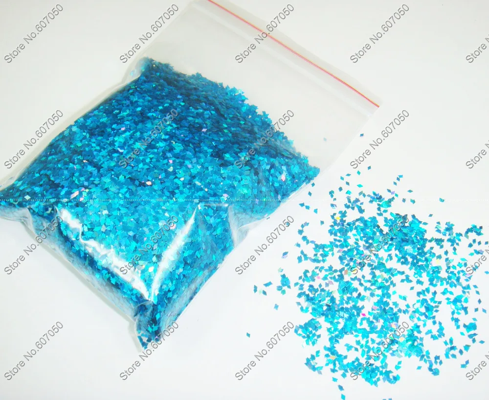 50gram 1MM Laser Light Blue Dazzling Holographic Diamond Glitter Paillette Spangles Shape for Nail Art Decoration Glitter Crafts