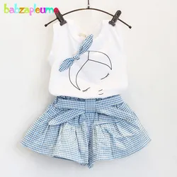 Ropa de verano para niñas pequeñas, conjunto de 2 piezas, chaleco y pantalones cortos, disfraz de 0 a 7 años, BC1152