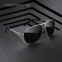 MERRYS DESIGN Men Classic Polarized Sunglasses Male Pilot Sun Glasses Big Frame Eyewear Aluminium Legs UV400 Protection S8611N