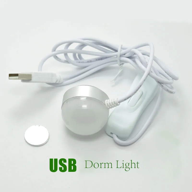 Sorot lampu mini USB lampu LED universitas asrama mahasiswa mata melindungi tunggal-capped malam lampu 3 W Dokter 5V1A Power supply