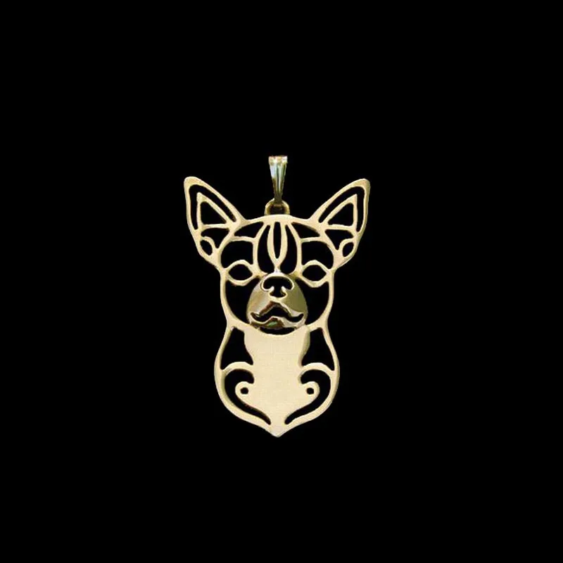 Fashion Women Alloy Pet Dog Pendants Jewelry Cutout Cute Chihuahua Pendants