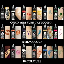 OPHIR Common Airbrush Temporary Tattoo Ink 30 ML/Bottle Body Painting Tattoo Ink Pigment White Color_TA053