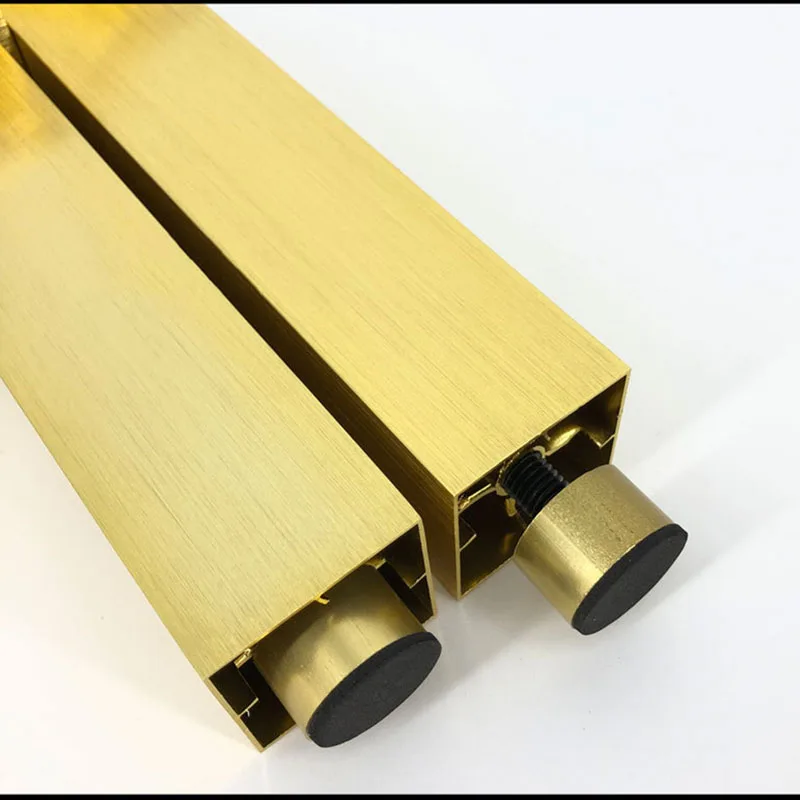 4pcs/lot Brushed Gold Metal Sofa Legs TV Cabinet square Legs Metal Furniture Leg Cabinet Cupboard Table Feet