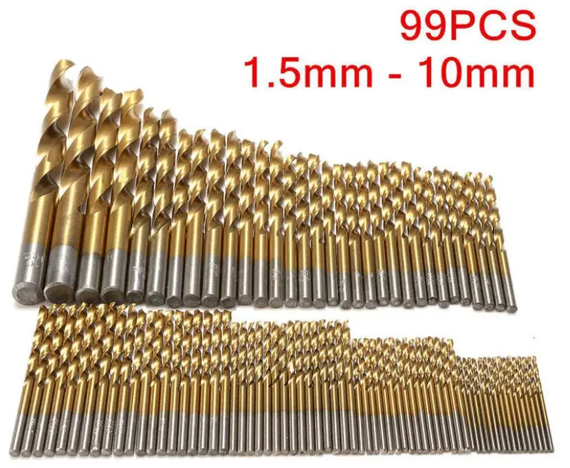 

99pcs 1.5-10mm one set HSS 4241 high speed steel straight shank titanium-plated twist drills 1.5mm/2mm/2.5mm NO.B1360-1