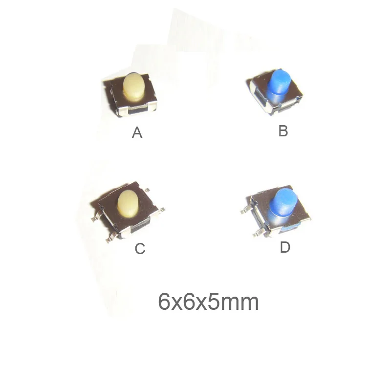 100pcs/lot 6*6*5 mm Silicone Switch Waterproof Dustproof Sealed & SMD Switches Button 6x6x5