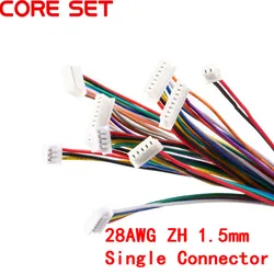 10Pcs ZH 1.5 15cm Wire Cable Connector DIY ZH1.5 JST 2/3/4/5/6/7/8/9/10 Pin Electronic Line Single Connect Terminal Plug 28AWG