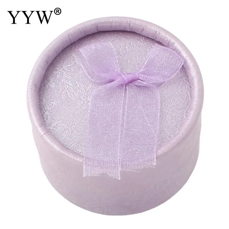 

24PCs Wholesale Jewelry Box Ring Organizer Box Cardboard gold red purple Round Ring Box For Women Wedding Gift Boxes Packaging
