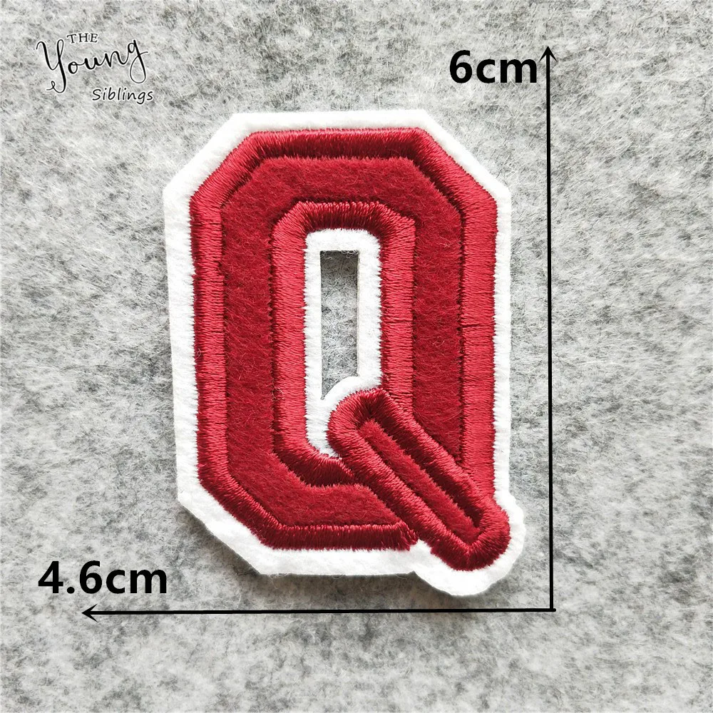 DIY write yourself red Letter A-Z Iron On Patch DIY embroidered Applique Clothing Sewing thermo-stickers Badges Accessories