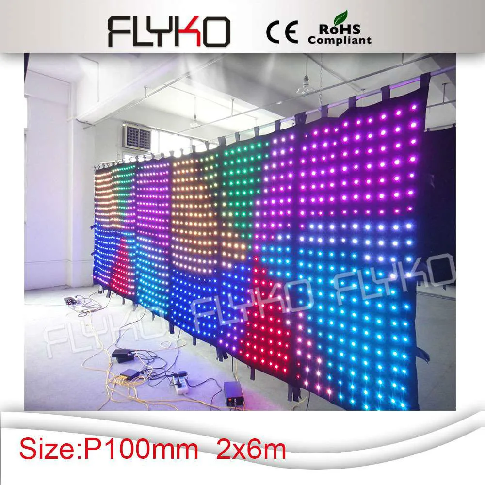

Free shipping New producs P10 rgb full color flexible soft led video curtain