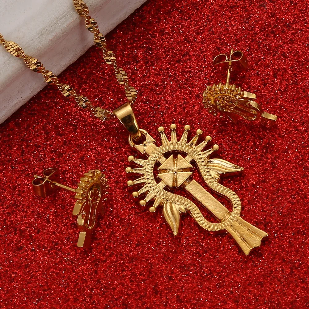 Ethiopian Eritrea Habesha Gold Color Jewelry Sets African Set Women Wedding Gifts African Jewelry