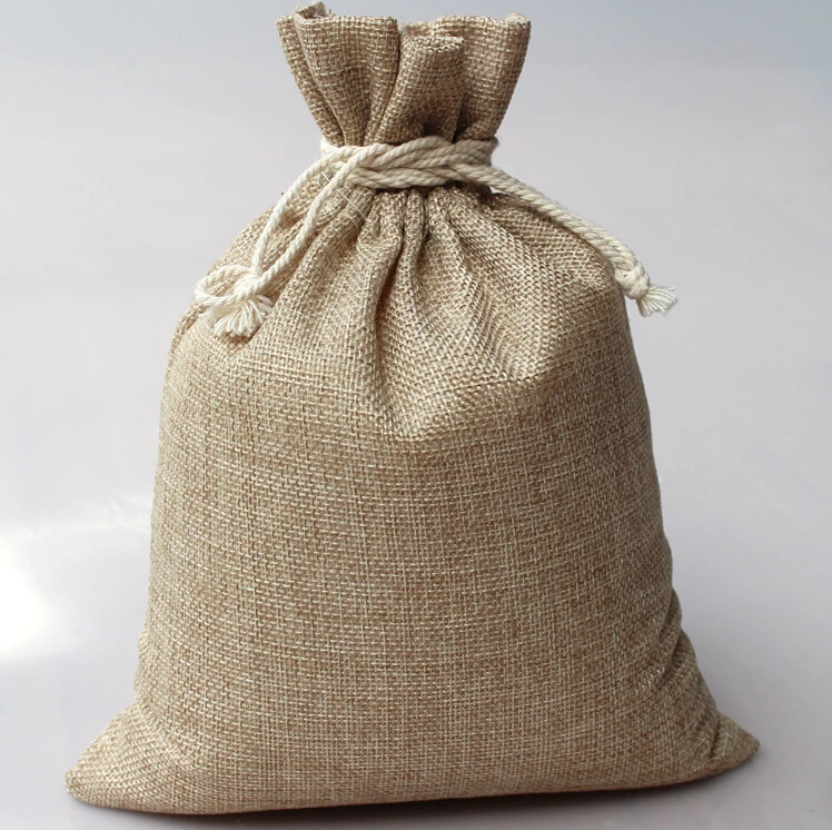 15*20cm 100pcs Vintage Style Jute Sacks Drawstring Gift Bags For Jewelry/wedding/christmas/birthday Packaging Linen Pouch Bags