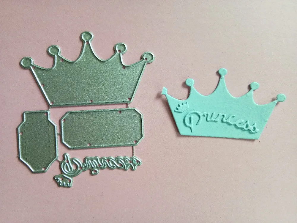 Princess Crown Frame 72*65mm Metal Cutting Dies Stencil for DIY Scrapbooking Photo Album Embossing Paper Card Making Decor Craft