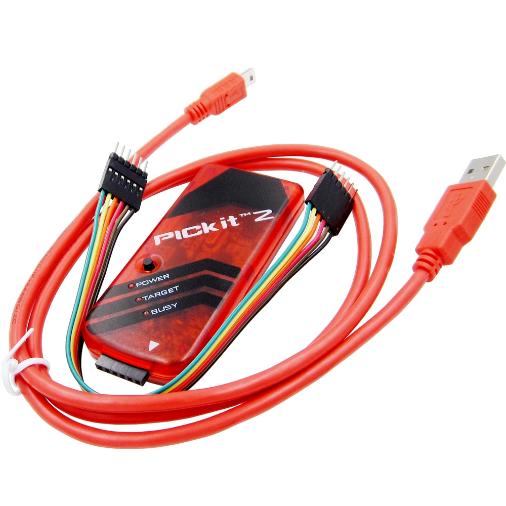 

PICKIT2 PIC Kit2 Simulator PICKit 2 Programmer Emluator Red Color w/USB cable Dupond Wire