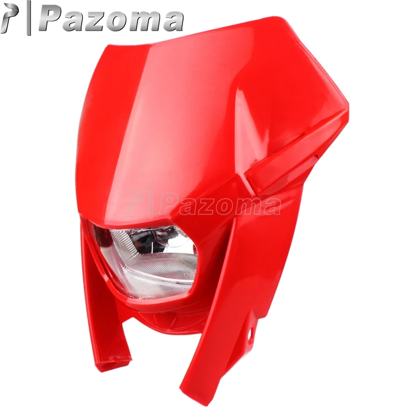 Red Supermoto Motocross Headlamp Dirt Bike Off Road Headlights for Honda CR CRM CRF 125 FMX 400 250 gasgas FSR FSE 450 EC400