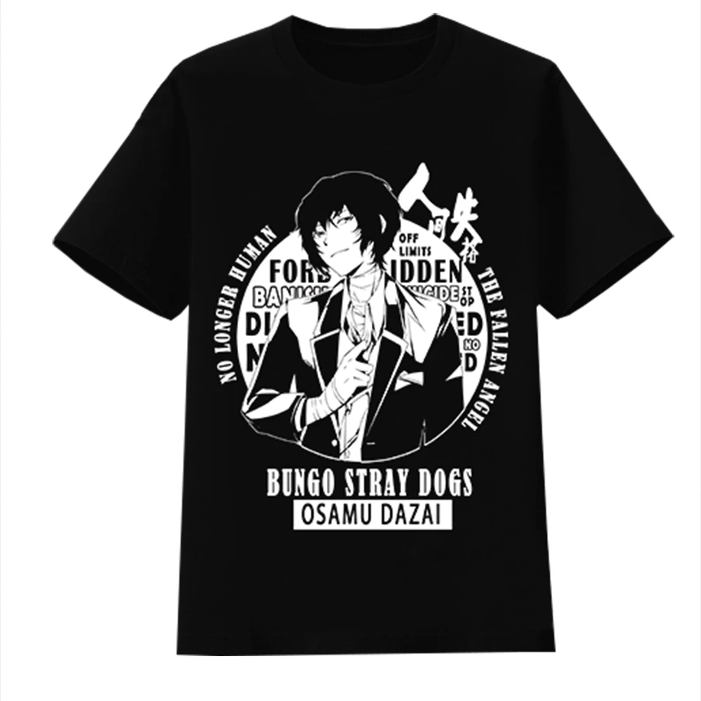 

Brdwn Bungo Stray Dogs Unisex Nakajima Atsushi Dazai Osamu Cosplay Casual T-Shirts Short sleeve Tees Tops