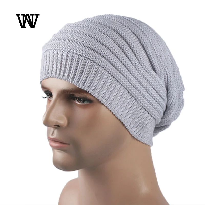 Striped Baggy Skullies Beanies Hats for Men Winter Cap Women\'s Outdoor Bonnet Hat Female Soft Warm Knitted Hat for Boys TTM-CZX9