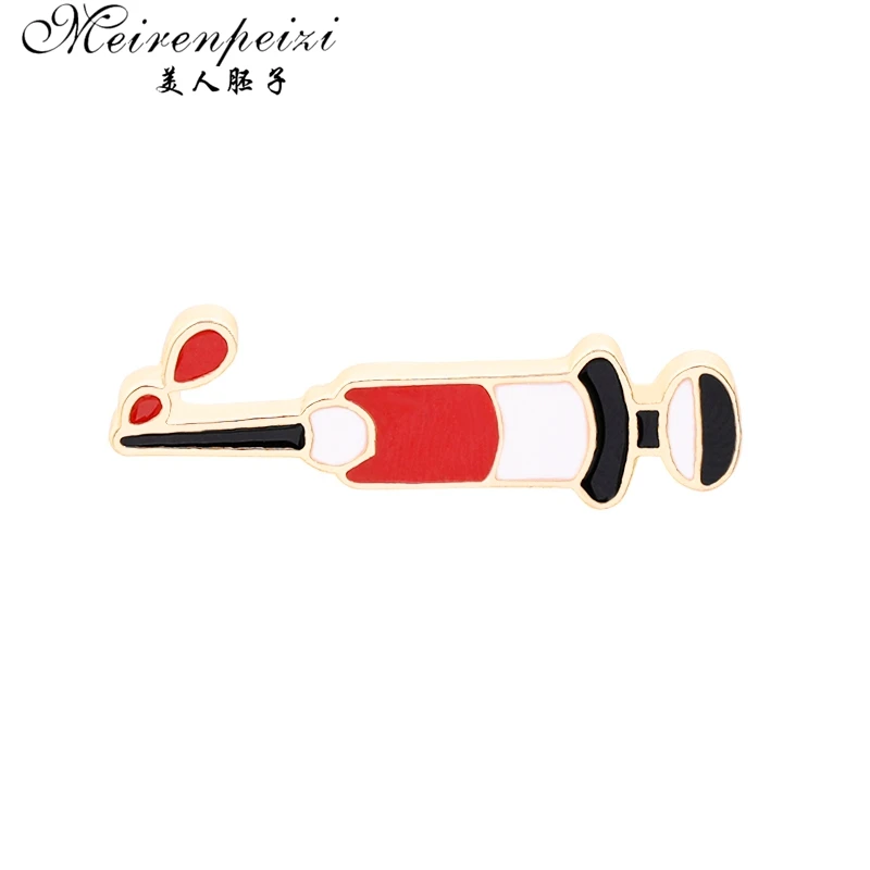 Meirenpeizi Test tube Syringe Aambulance Blood Pressure Intestines Pins Medical Jewelry Gift Doctor Nurse Medical School Jewelry