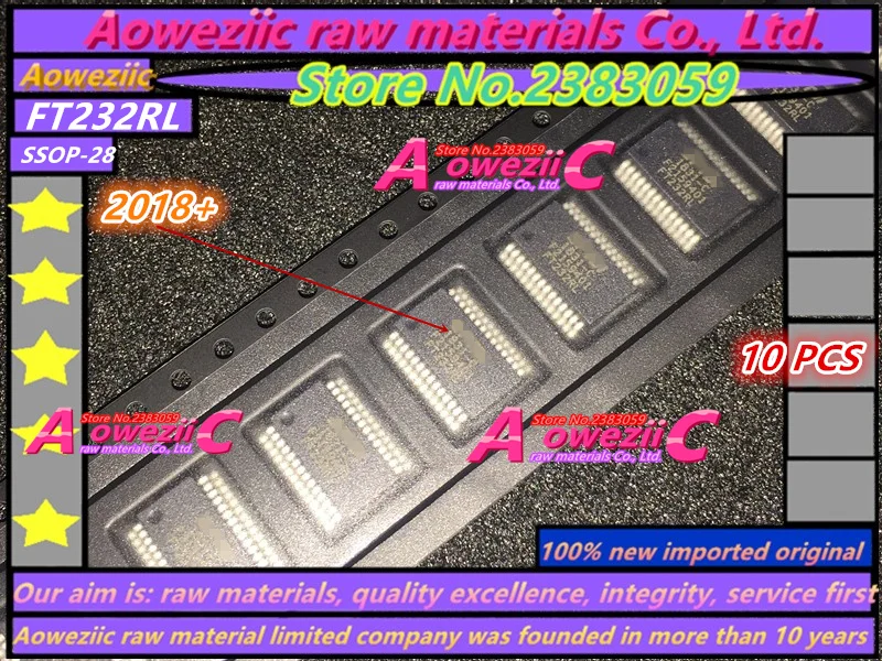 

Aoweziic 2018+ 100% new imported original FT232RL FT232 SSOP-28 USB to serial RS232 bridge IC chip