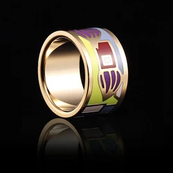 R&X New 2016 popular chain.scarves buckle stainless steel ring custom enamel ring manufacturer wholesale fashion and personality