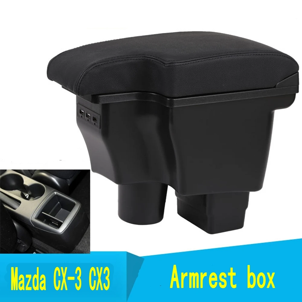 Dla Mazda 2 skyactiv wersja cx3 CX-3 pole podłokietnik centralny zawartość sklepu box z USB cx 3 podłokietniki box cx3