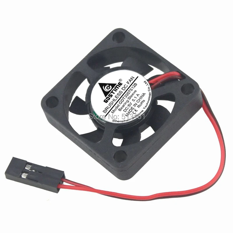 

10PCS Gdstime Dupont 2Pin 5V 3cm 3007S 30x30x7mm 30mm DC Mini Brushless Cooling Fan