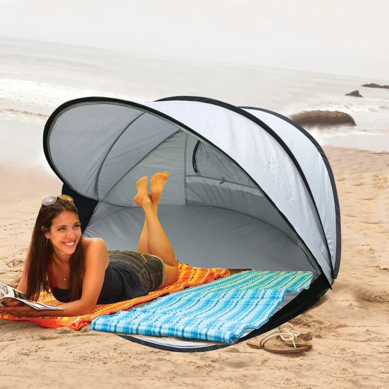 Ultralight Silver Coated Sun Shelter, Automatic 1-2 Person Use, Beach Tent