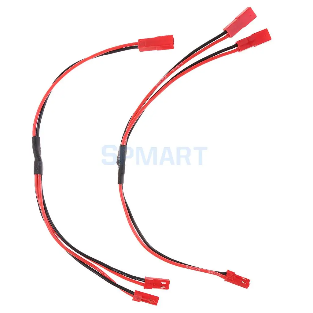 2pcs RC Lipo Battery Cable Male & Female 1:2 Y Splitter 20AWG JST Connector