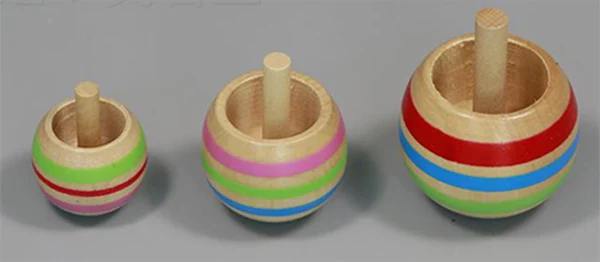 Wholesale 10sets/lot reverse rotation kids classic wooden spinning top xmas gifts party favors kindergarten school give a way