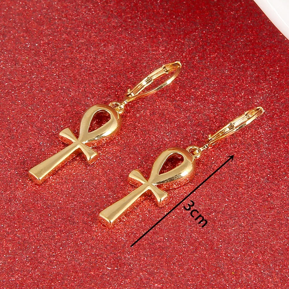 Egyptian Ankh Earrings Ankh Cross Earrings Jewelry Religion Egypt Hieroglyphs Crux Ansata