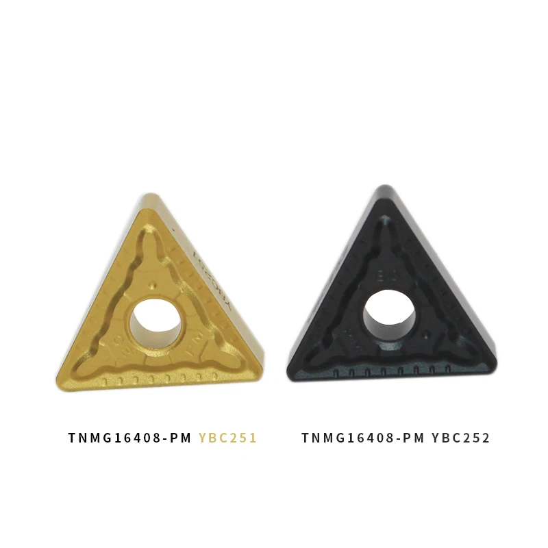Herramienta de corte de máquina de torno, accesorio TNMG080404 PM YBC252, inserción de carburo, aleación dura, hoja de cuchillo de torneado externo TNMG080408 YBC251CNC, 10 piezas